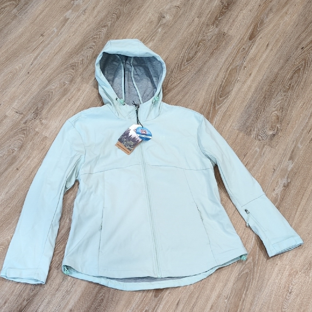 🩵💚NWT Avalanche Women's Light Aqua Hooded Softshell Jacket size XL🩵💚